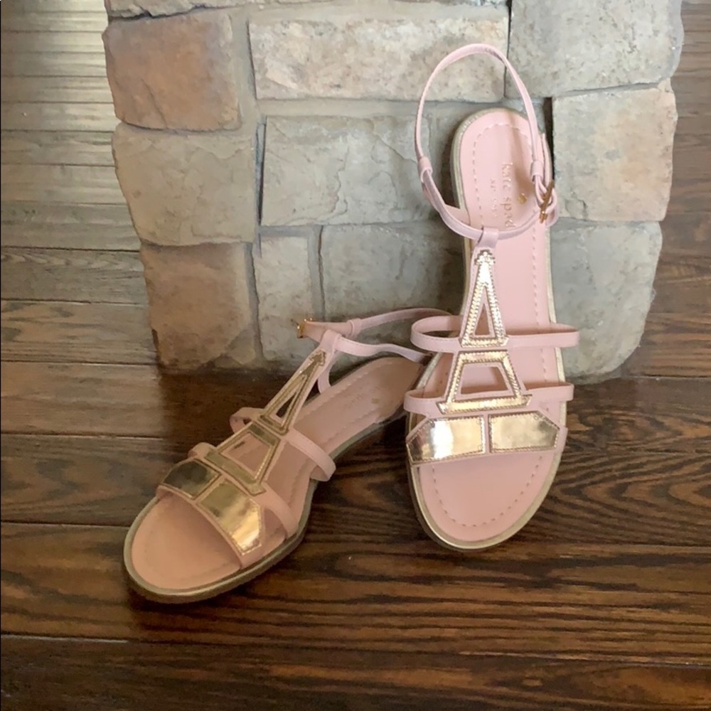 Darling Kate Spade Blush  Eiffel Tower Sandals 8.5
